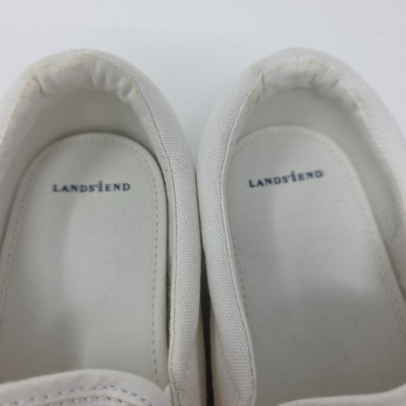 Lands' End Mens 11B White Slip On Casual Sneakers Round Toe Comfort - Picture 6 of 6